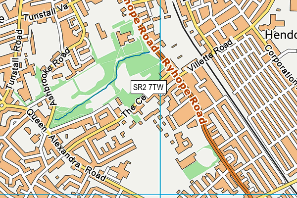 SR2 7TW map - OS VectorMap District (Ordnance Survey)