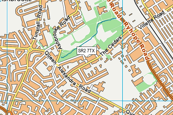 SR2 7TX map - OS VectorMap District (Ordnance Survey)