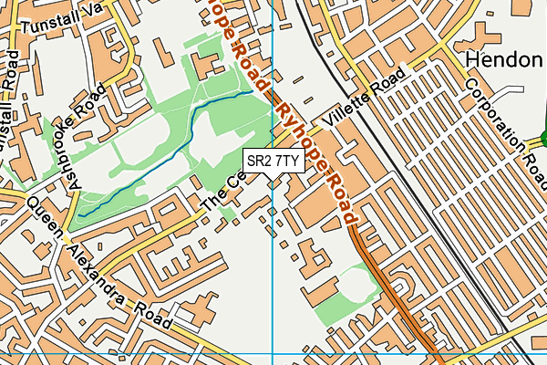 SR2 7TY map - OS VectorMap District (Ordnance Survey)