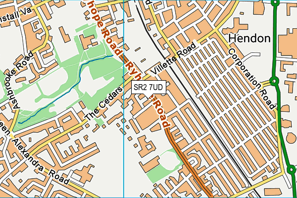 SR2 7UD map - OS VectorMap District (Ordnance Survey)