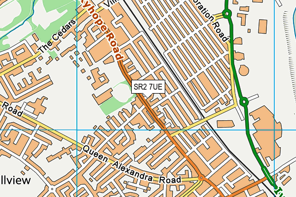 SR2 7UE map - OS VectorMap District (Ordnance Survey)