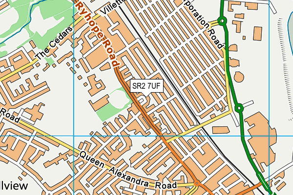 SR2 7UF map - OS VectorMap District (Ordnance Survey)