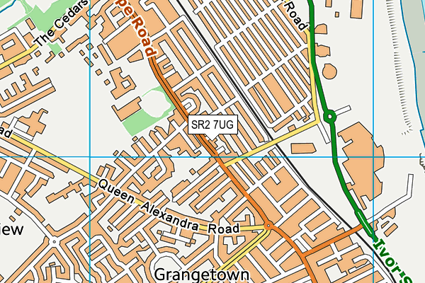 SR2 7UG map - OS VectorMap District (Ordnance Survey)