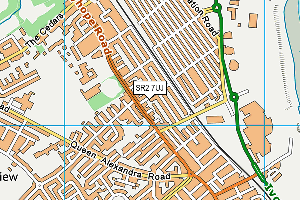 SR2 7UJ map - OS VectorMap District (Ordnance Survey)