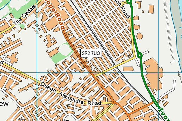 SR2 7UQ map - OS VectorMap District (Ordnance Survey)