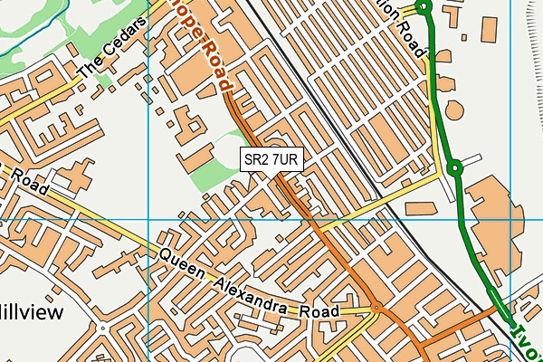 SR2 7UR map - OS VectorMap District (Ordnance Survey)