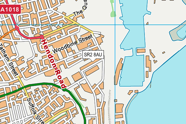 SR2 8AU map - OS VectorMap District (Ordnance Survey)