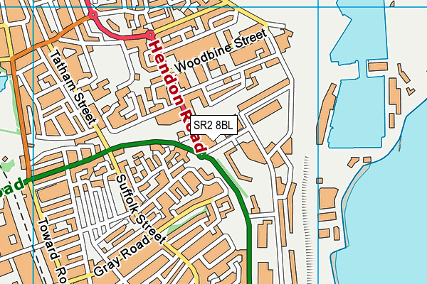 SR2 8BL map - OS VectorMap District (Ordnance Survey)