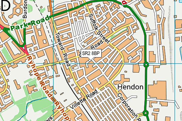 SR2 8BP map - OS VectorMap District (Ordnance Survey)