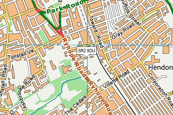 SR2 8DU map - OS VectorMap District (Ordnance Survey)