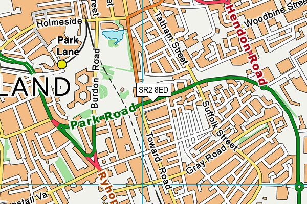 SR2 8ED map - OS VectorMap District (Ordnance Survey)