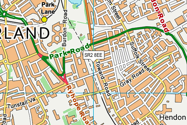 SR2 8EE map - OS VectorMap District (Ordnance Survey)