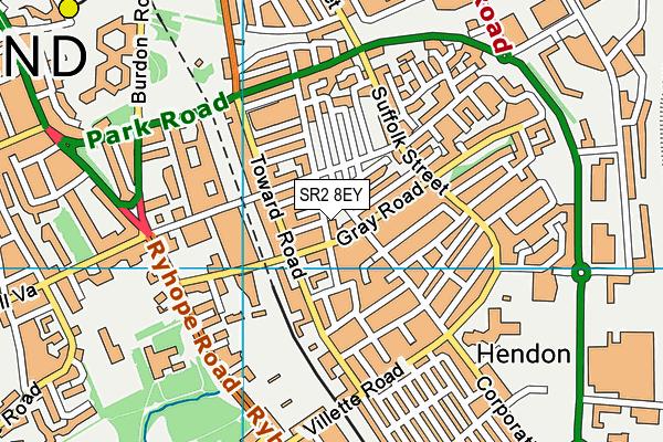 SR2 8EY map - OS VectorMap District (Ordnance Survey)