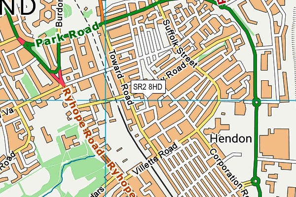SR2 8HD map - OS VectorMap District (Ordnance Survey)