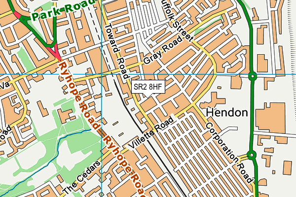 SR2 8HF map - OS VectorMap District (Ordnance Survey)