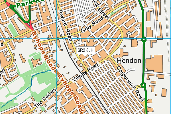 SR2 8JH map - OS VectorMap District (Ordnance Survey)