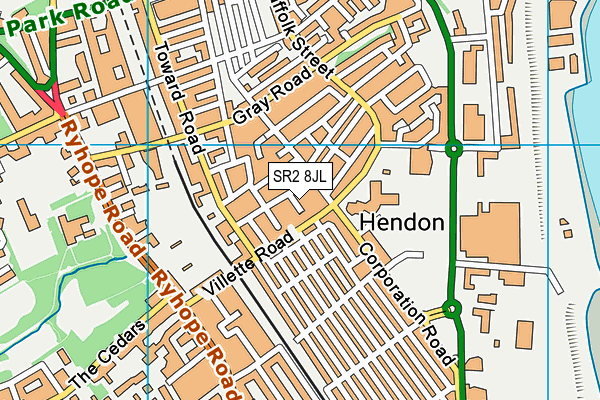 SR2 8JL map - OS VectorMap District (Ordnance Survey)