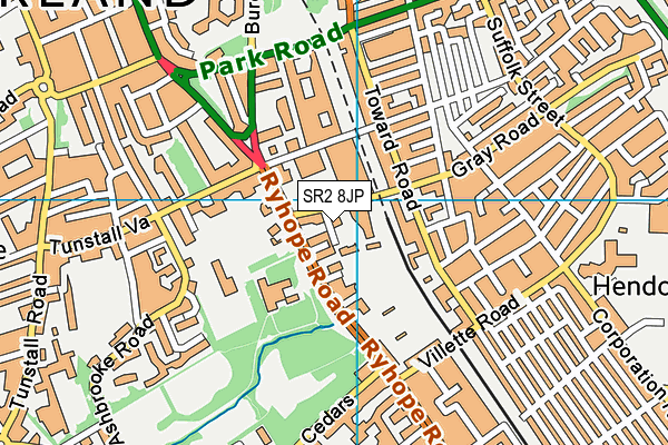 SR2 8JP map - OS VectorMap District (Ordnance Survey)