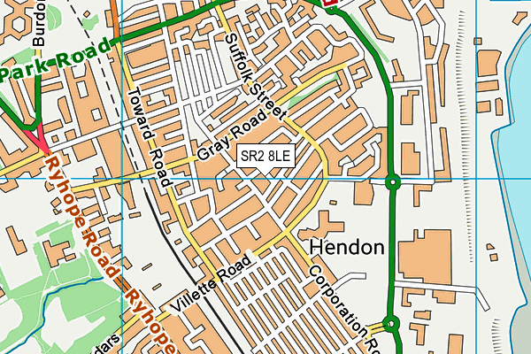 SR2 8LE map - OS VectorMap District (Ordnance Survey)