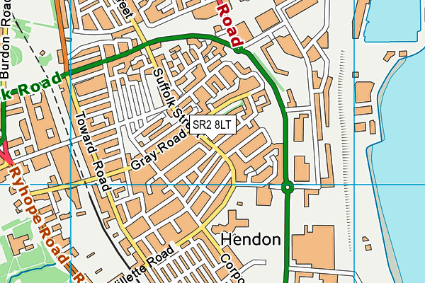 SR2 8LT map - OS VectorMap District (Ordnance Survey)