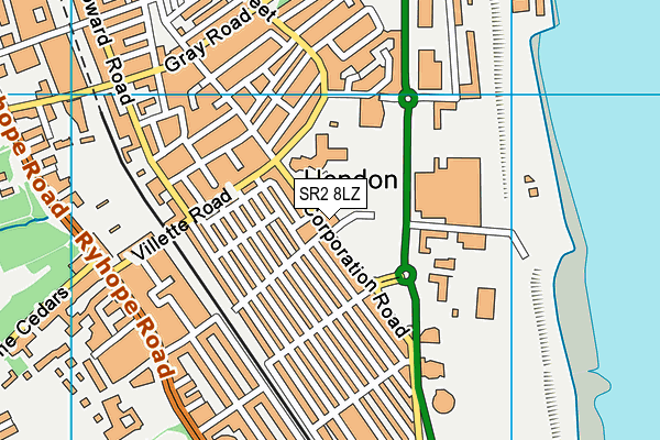 SR2 8LZ map - OS VectorMap District (Ordnance Survey)