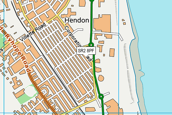 SR2 8PF map - OS VectorMap District (Ordnance Survey)