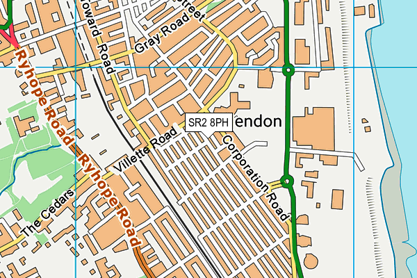 SR2 8PH map - OS VectorMap District (Ordnance Survey)