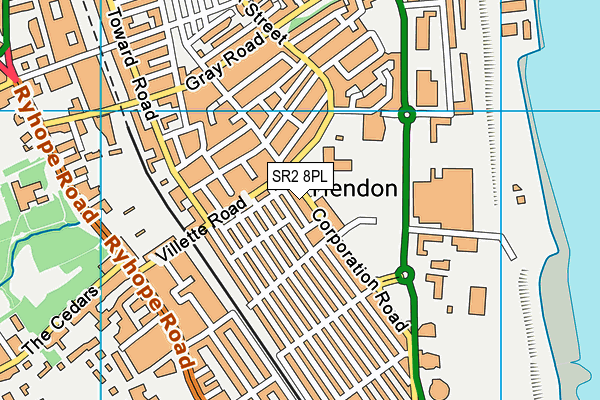 SR2 8PL map - OS VectorMap District (Ordnance Survey)