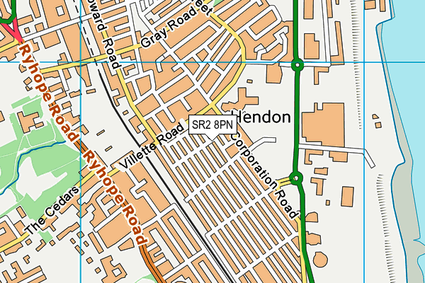 SR2 8PN map - OS VectorMap District (Ordnance Survey)