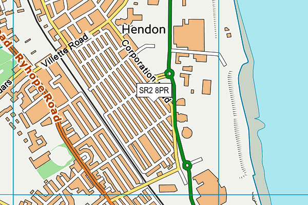 SR2 8PR map - OS VectorMap District (Ordnance Survey)