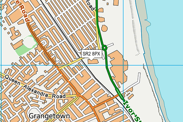 SR2 8PX map - OS VectorMap District (Ordnance Survey)