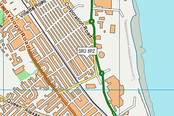SR2 8PZ map - OS VectorMap District (Ordnance Survey)