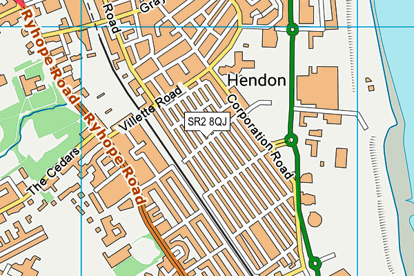 SR2 8QJ map - OS VectorMap District (Ordnance Survey)