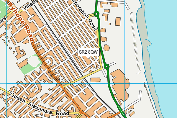 SR2 8QW map - OS VectorMap District (Ordnance Survey)