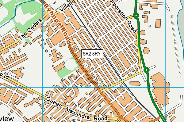 SR2 8RY map - OS VectorMap District (Ordnance Survey)