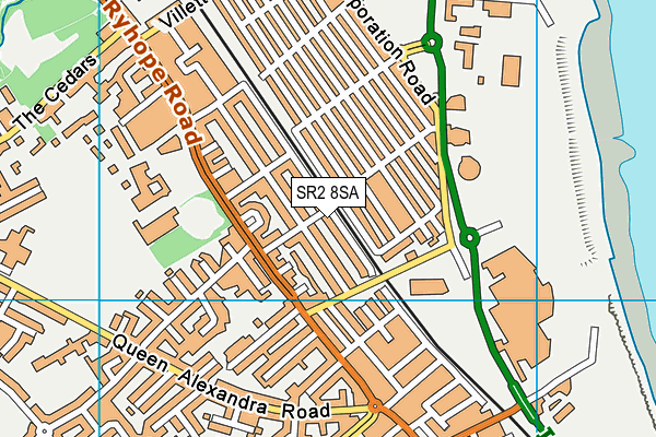 SR2 8SA map - OS VectorMap District (Ordnance Survey)