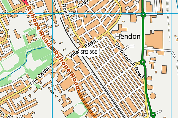 SR2 8SE map - OS VectorMap District (Ordnance Survey)