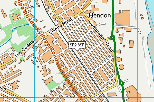 SR2 8SF map - OS VectorMap District (Ordnance Survey)