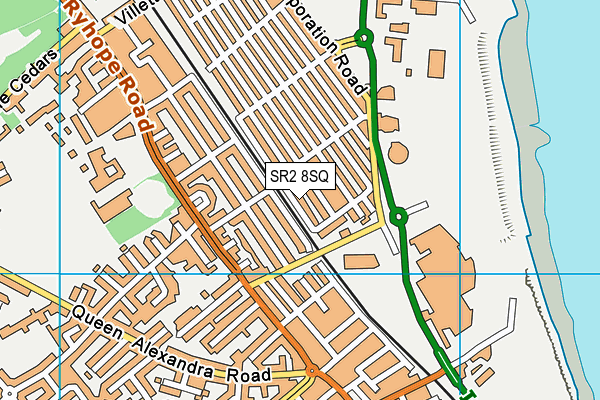 SR2 8SQ map - OS VectorMap District (Ordnance Survey)