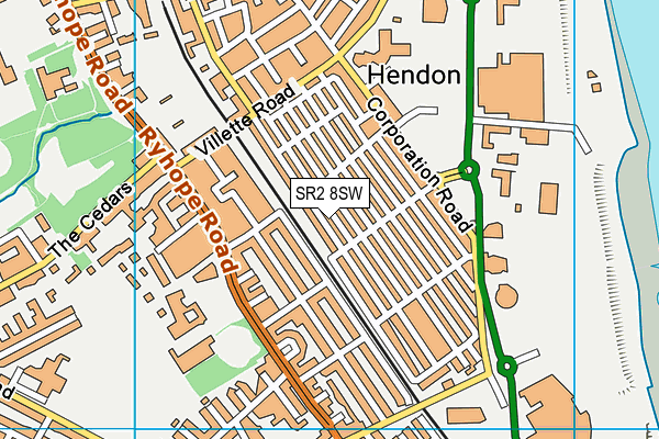 SR2 8SW map - OS VectorMap District (Ordnance Survey)