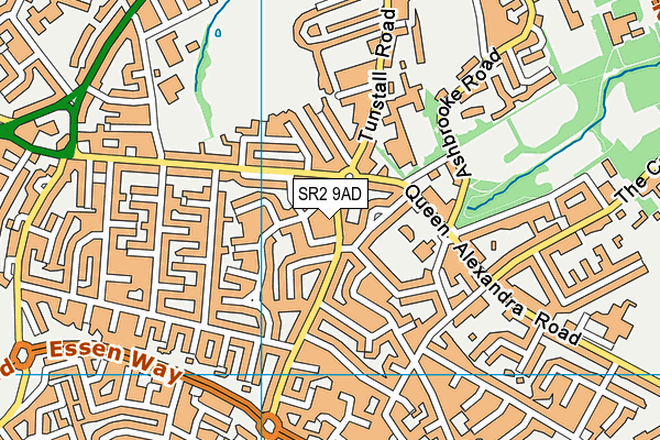 SR2 9AD map - OS VectorMap District (Ordnance Survey)