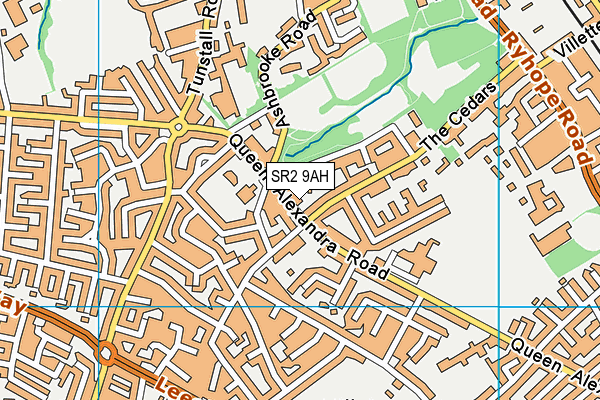 SR2 9AH map - OS VectorMap District (Ordnance Survey)