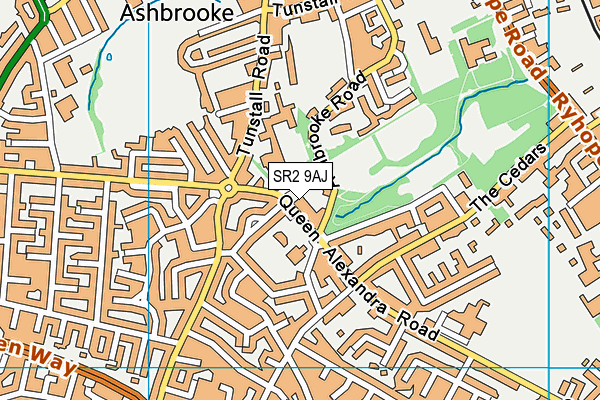 SR2 9AJ map - OS VectorMap District (Ordnance Survey)
