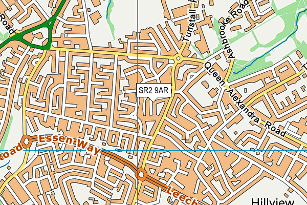 SR2 9AR map - OS VectorMap District (Ordnance Survey)