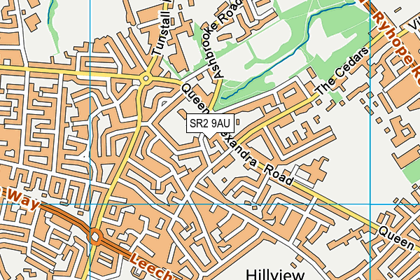 SR2 9AU map - OS VectorMap District (Ordnance Survey)