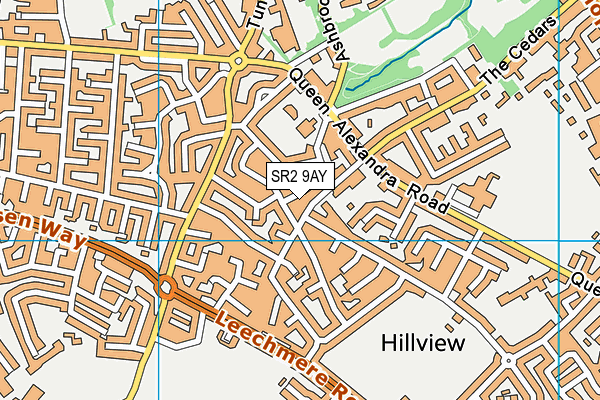 SR2 9AY map - OS VectorMap District (Ordnance Survey)