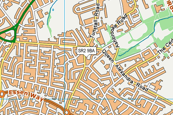 SR2 9BA map - OS VectorMap District (Ordnance Survey)