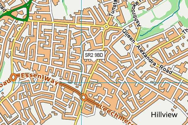 SR2 9BD map - OS VectorMap District (Ordnance Survey)