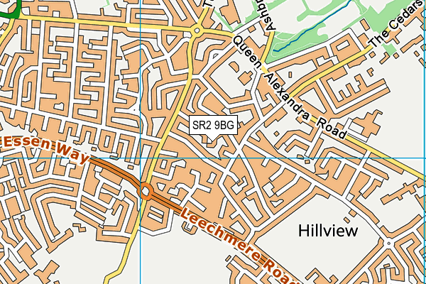SR2 9BG map - OS VectorMap District (Ordnance Survey)