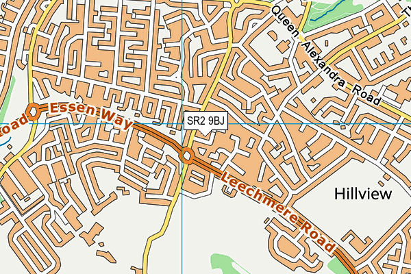 SR2 9BJ map - OS VectorMap District (Ordnance Survey)